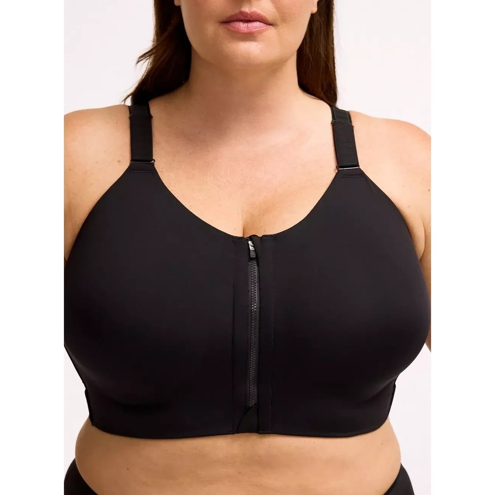 Torrid Active Sports Bra Zip Front High Impact Adjustable Wire Free